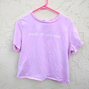 Made in the 90s pink baby crop top